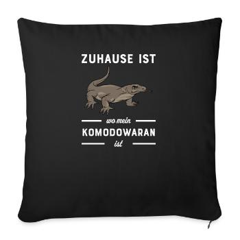 Komodowaran I Komododrache Motiv für Reptilien - Sofakissenbezug 45 x 45 cm - Schwarz - Vorne