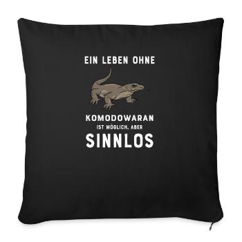 Komodowaran I Komododrache Motiv für Reptilien - Sofakissenbezug 45 x 45 cm - Schwarz - Vorne