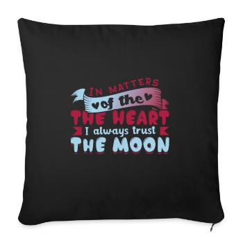 Conceptions romantiques de l’âme sœur de la lune pour un - Housse de coussin décorative 45 x 45 cm - noir - Devant