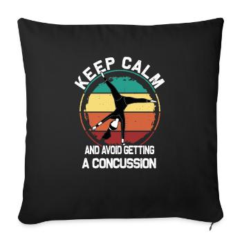 Frappe de roue, rabattement de support de main pour gymnaste - Housse de coussin décorative 45 x 45 cm - noir - Devant