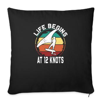 Wing Foiling Surf Surfing Surfer Wingsurfer - Sofa pillowcase 17,3'' x 17,3'' (45 x 45 cm) - black - Front