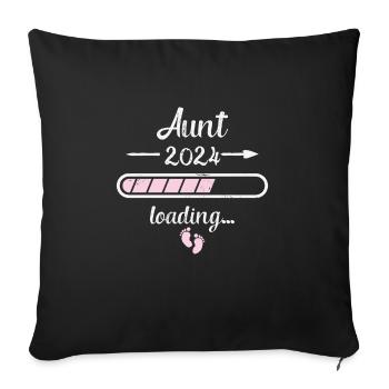 Aunt 2024 Loading Pregnancy Auntie Birth - Sofa pillowcase 17,3'' x 17,3'' (45 x 45 cm) - black - Front
