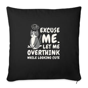 Amoureux des chats Surpenseurs Animaux de compagnie Penseurs excessifs - Housse de coussin décorative 45 x 45 cm - noir - Devant