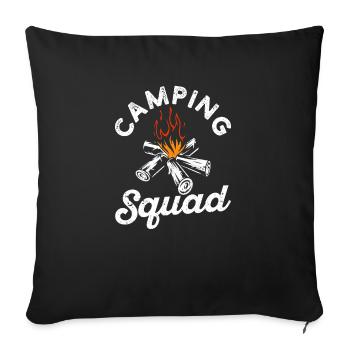 Camping Squad Funny Lagerfeuer Wandern Mountain - Sofakissenbezug 45 x 45 cm - Schwarz - Vorne