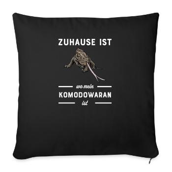 Komodowaran I Komododrache Motiv für Reptilien - Sofakissenbezug 45 x 45 cm - Schwarz - Vorne