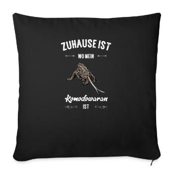 Komodowaran I Komododrache Motiv für Reptilien - Sofakissenbezug 45 x 45 cm - Schwarz - Vorne