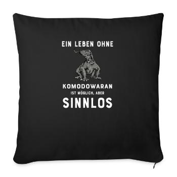 Komodowaran I Komododrache Motiv für Reptilien - Sofakissenbezug 45 x 45 cm - Schwarz - Vorne