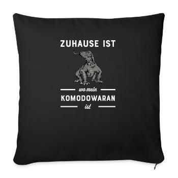 Komodowaran I Komododrache Motiv für Reptilien - Sofakissenbezug 45 x 45 cm - Schwarz - Vorne