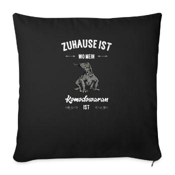 Komodowaran I Komododrache Motiv für Reptilien - Sofakissenbezug 45 x 45 cm - Schwarz - Vorne