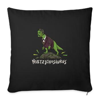 Nietzsche T-Rex Dinosaurier Design für einen - Sofakissenbezug 45 x 45 cm - Schwarz - Vorne