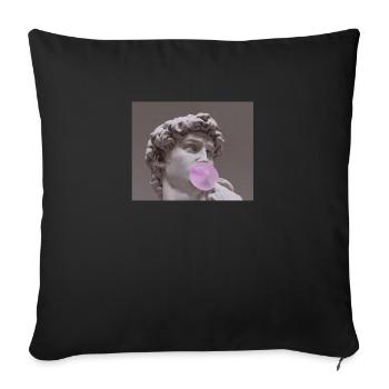 Michelangelo David statue with chewing gum for a - Sofa pillowcase 17,3'' x 17,3'' (45 x 45 cm) - black - Front