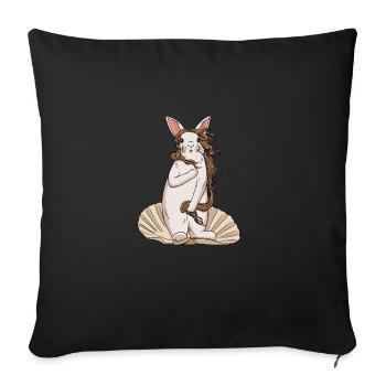 Botticelli painting Birth of Venus Design for - Sofa pillowcase 17,3'' x 17,3'' (45 x 45 cm) - black - Front