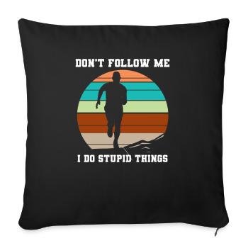Trail Runner Running Jogging Jogger I Gift - Sofa pillowcase 17,3'' x 17,3'' (45 x 45 cm) - black - Front