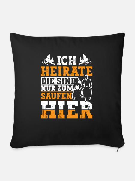 Ich Heirate Junggesellenabschied - Sofakissenbezug 45 x 45 cm - Schwarz