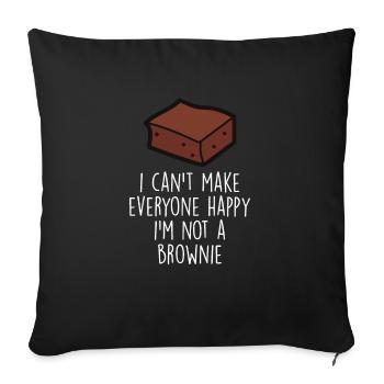 Brownie Food Bake Funny Brownies Lover Baker - Sofa pillowcase 17,3'' x 17,3'' (45 x 45 cm) - black - Front