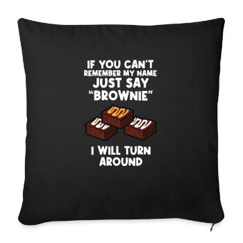 Brownie Food Bake Funny Brownies Lover Baker - Sofa pillowcase 17,3'' x 17,3'' (45 x 45 cm) - black - Front