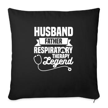 Mari Père Légende de thérapie respiratoire - Housse de coussin décorative 45 x 45 cm - noir - Devant