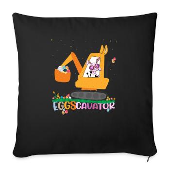 Girl Hunter - Chasse aux œufs de Pâques pour les tout-petits drôle - Housse de coussin décorative 45 x 45 cm - noir - Devant