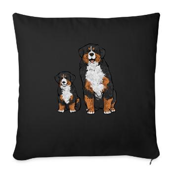 Bernese Mountain Dog - Sofa pillowcase 17,3'' x 17,3'' (45 x 45 cm) - black - Front