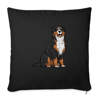 Berner Sennenhund - Sofakissenbezug 45 x 45 cm - Schwarz - Vorne