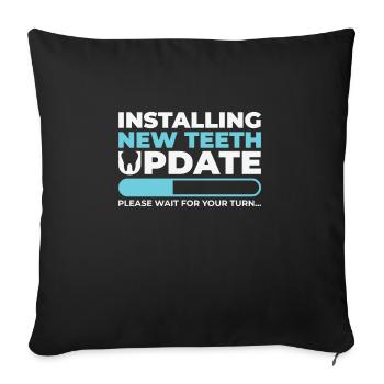 Insertion des dents Travaux dentaires - Housse de coussin décorative 45 x 45 cm - noir - Devant
