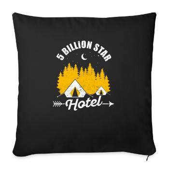 Cinq hôtels 5 milliards d’étoiles camping camp nature - Housse de coussin décorative 45 x 45 cm - noir - Devant