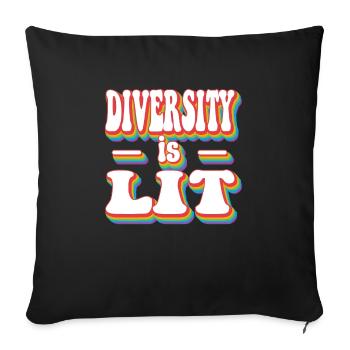 Vielfalt ist beleuchtet - Gen Z Pride Rainbow LGBTQ+ - Sofakissenbezug 45 x 45 cm - Schwarz - Vorne