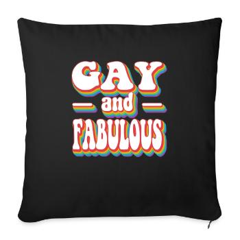 Gay et fabuleux - Pride Rainbow LGBTQ+ - Housse de coussin décorative 45 x 45 cm - noir - Devant