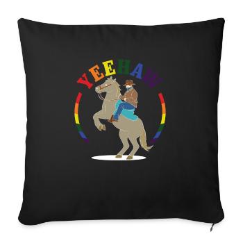 Yeehaw Cowboy Gay - Sofa pillowcase 17,3'' x 17,3'' (45 x 45 cm) - black - Front
