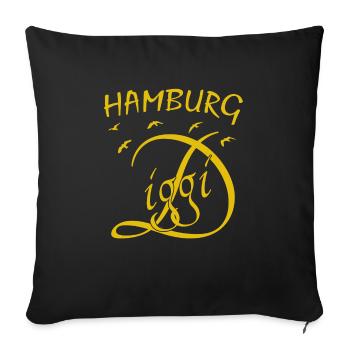 Hamburg Diggi - Sofakissenbezug 45 x 45 cm - Schwarz - Vorne
