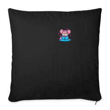 Read Bookworm Pocket Design Mouse - Sofa pillowcase 17,3'' x 17,3'' (45 x 45 cm) - black - Front