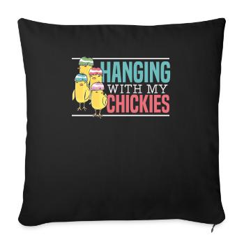 Chicken Farmer Chicken Whisperer Farm Animal - Sofa pillowcase 17,3'' x 17,3'' (45 x 45 cm) - black - Front