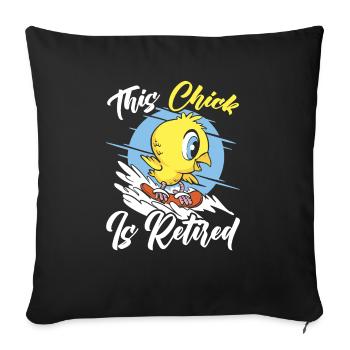 This Chick Is Retired Chicken Farmer Poultry - Sofa pillowcase 17,3'' x 17,3'' (45 x 45 cm) - black - Front