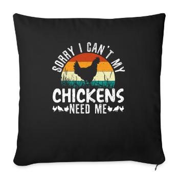 Éleveur de poulet Chuchoteur de poulet Animal de ferme - Housse de coussin décorative 45 x 45 cm - noir - Devant