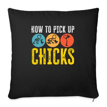 Éleveur de poulet Chuchoteur de poulet Animal de ferme - Housse de coussin décorative 45 x 45 cm - noir - Devant