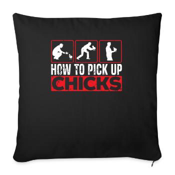 Poulet fermier Poulet Chuchoteur Animal de la ferme - Housse de coussin décorative 45 x 45 cm - noir - Devant