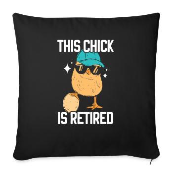 This Chick Is Retired Chicken Farmer Poultry - Sofa pillowcase 17,3'' x 17,3'' (45 x 45 cm) - black - Front