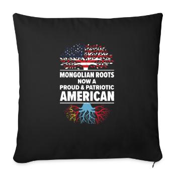 Né en Mongolie Mongolie Américains USA - Housse de coussin décorative 45 x 45 cm - noir - Devant