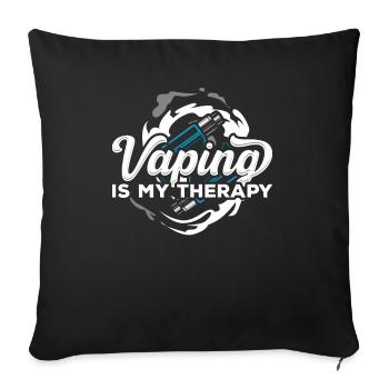 Vaping Therapy Vape Smoker E Cigarette Vaping - Sofa pillowcase 17,3'' x 17,3'' (45 x 45 cm) - black - Front