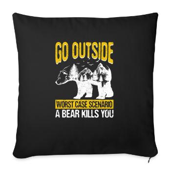 Going outside Worst Case Scenario A Bear Park - Sofa pillowcase 17,3'' x 17,3'' (45 x 45 cm) - black - Front