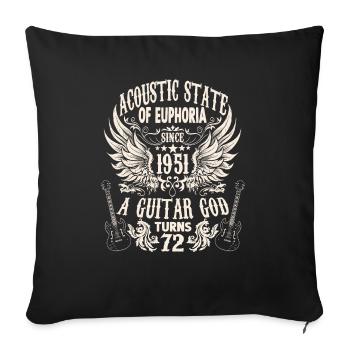 Guitarists Rocker Birthday Band Year 195 - Sofa pillowcase 17,3'' x 17,3'' (45 x 45 cm) - black - Front