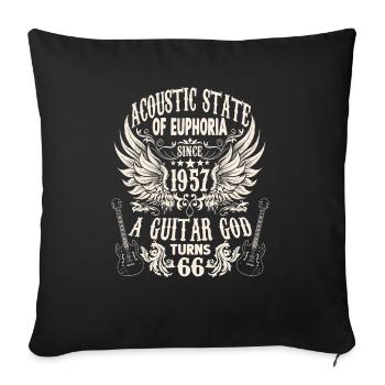 Guitar Fan Musician Guitarist Birthday 1957 - Sofa pillowcase 17,3'' x 17,3'' (45 x 45 cm) - black - Front