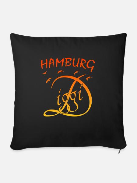 Anker Hamburg Diggi Möven - Sofakissenbezug 45 x 45 cm - Schwarz