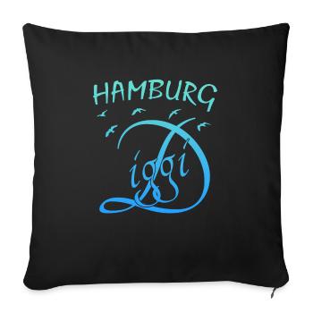 Hamburg - Sofakissenbezug 45 x 45 cm - Schwarz - Vorne