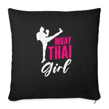 International Women's Day Muay Thai Girl Power - Sofa pillowcase 17,3'' x 17,3'' (45 x 45 cm) - black - Front
