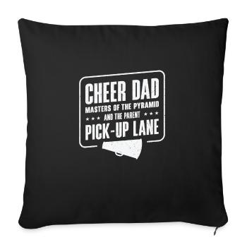 Cheerleader Proud Cheer Dad Cheerleading Beer - Sofa pillowcase 17,3'' x 17,3'' (45 x 45 cm) - black - Front