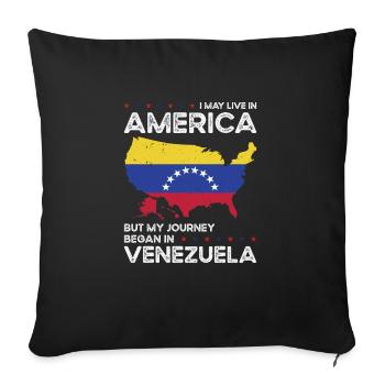 Geborener Venezolaner Venezuela Amerikaner USA - Sofakissenbezug 45 x 45 cm - Schwarz - Vorne