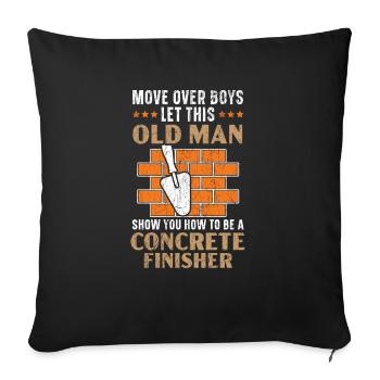 Briques Briques Ouvrier de la construction Briqueteur-maçon - Housse de coussin décorative 45 x 45 cm - noir - Devant