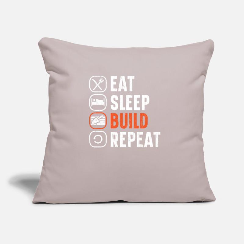Eat Sleep Build Repeat Construction Bricklayer Sofakissenbezug 45 x 45 cm