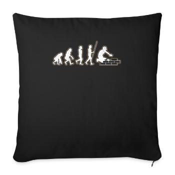 Briques Briques Ouvrier de la construction Briqueteur-maçon - Housse de coussin décorative 45 x 45 cm - noir - Devant